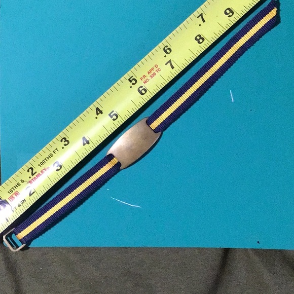 RalphLauren blue/gold bracelet with brass loops and blank adjustable plate - Picture 4 of 5